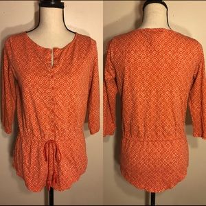 LAUREN RALPH LAUREN Women Top Blouse Sz S Orange